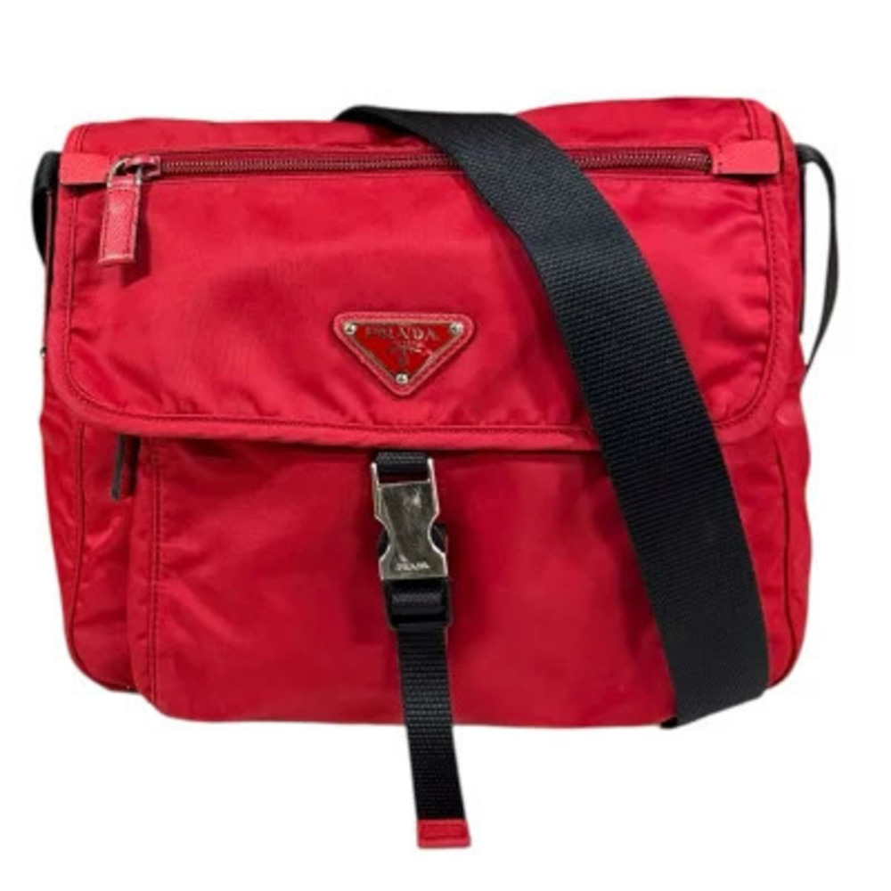 Prada Crossbody Tessuto Saffiano bag red